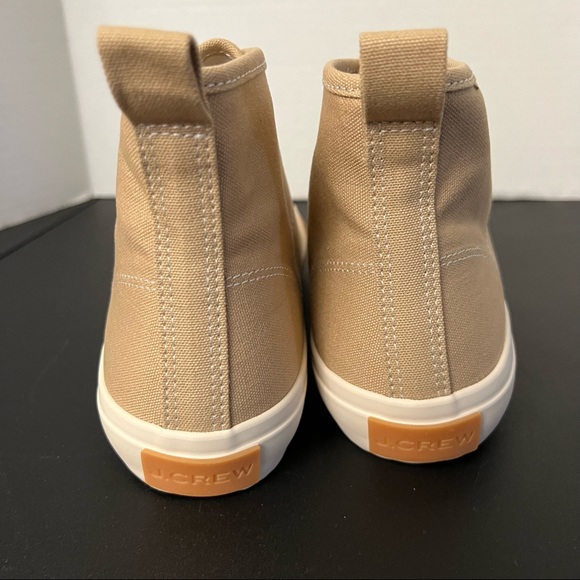 J.Crew Tan Canvas High Top Sneakers Shoes Sz 10 New - Picture 6 of 8